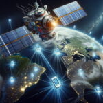 Satellite in Earth orbit tracking mobile phones
